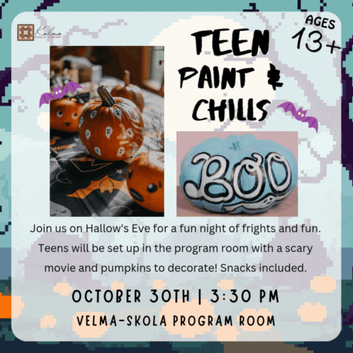 Teen Scary Movie and Pumpkin Decorating